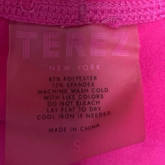 Terez Pink High Rise Wide Waistband High Rise Workout Athletic Bike Short Size S - Picture 3 of 3